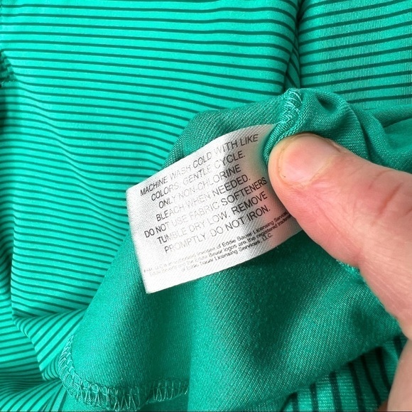 Eddie Bauer Green Stripe Pull On Half Zip Comfy Lounge Jacket Size Small - Picture 11 of 12
